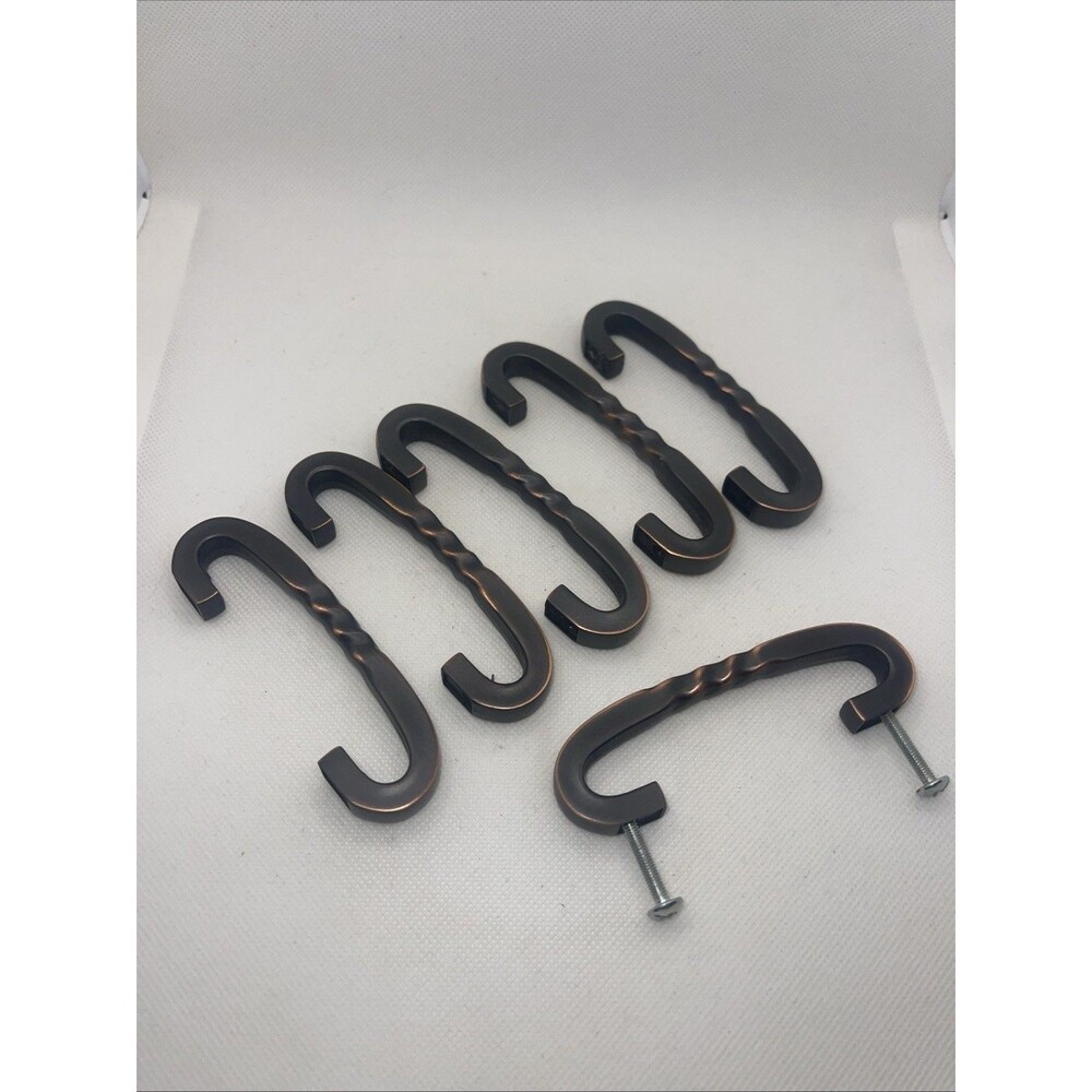 1584 Oil Rubbed Bronze 3"cc Loop Handles Pulls 6 Pack